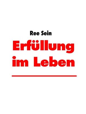cover image of Erfüllung im Leben